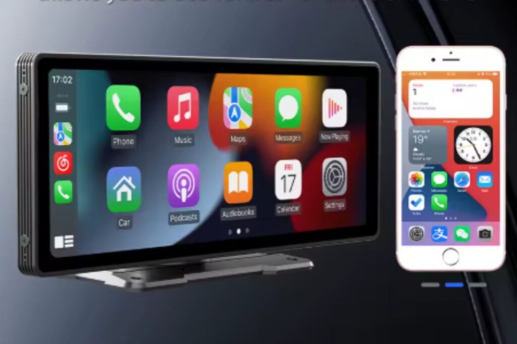 BQCC 10,26 pulgadas pantalla Carplay inalámbrica portátil HD cámara de marcha atrás trasera Radio de coche DVR MP5 reproductor de vídeo Multimedia Android Auto