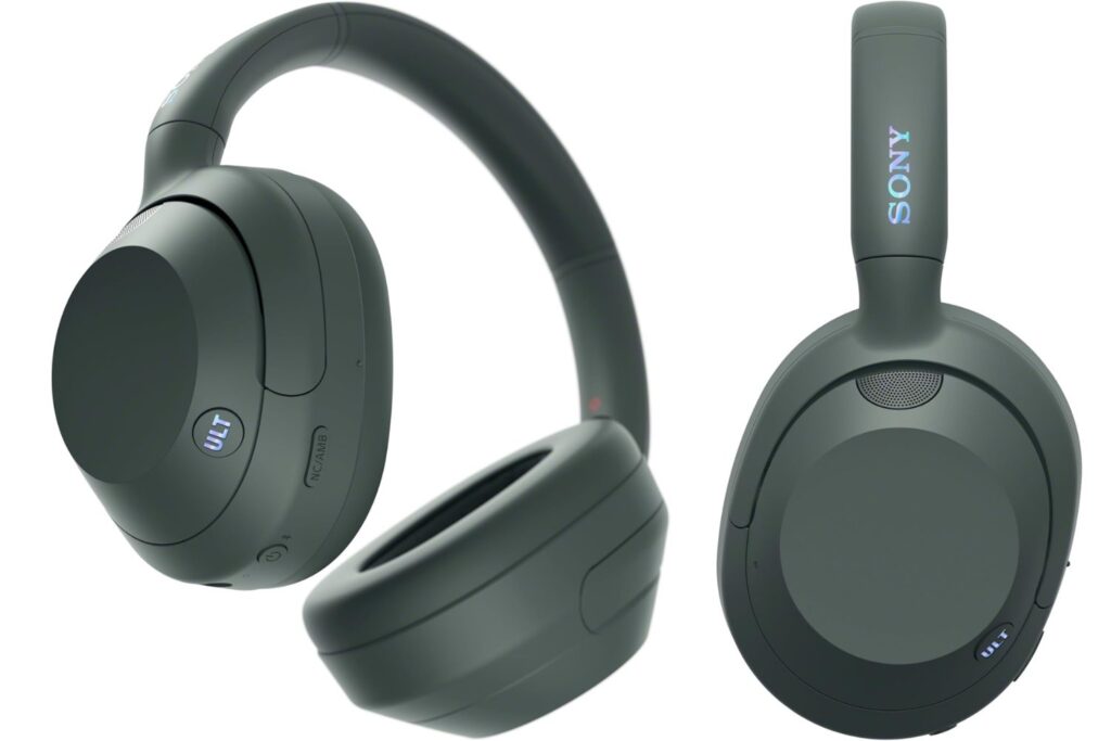 Sony ULT Wear, Auriculares inalámbricos Bluetooth con ULT Power Sound, Ultimate Deep Bass, Noise Cancelling, Calidad de Llamada nítida, hasta 30H de autonomía de la batería, iOS y Android, Gris Bosque