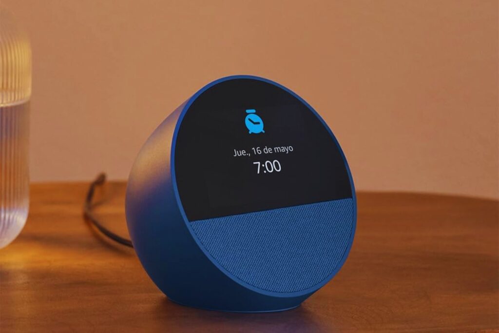 Amazon Echo Spot (modelo de 2024) | Despertador inteligente con sonido de calidad y Alexa | Negro
