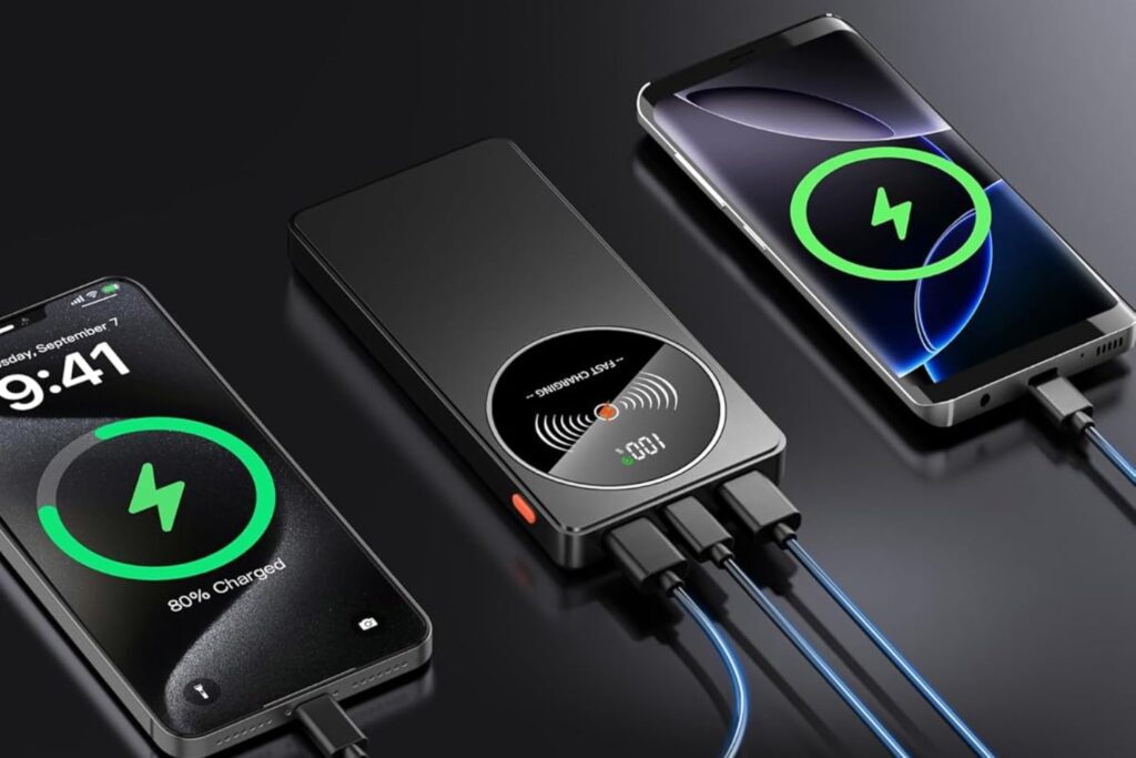 Power Bank 10000mAh, Bateria Externa Carga Rapida 22.5W, 3A Bateria Portatil 3 Puertos USB C Input & Output Cargador Portatil Movil Powerbank para iPhone 16 15 14 13 12 11, Samsung, Xiaomi, Android