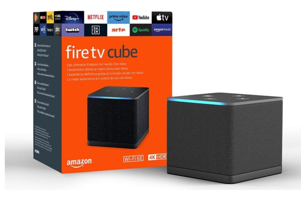 Amazon Fire TV Cube (Última generación) | Reproductor multimedia en streaming con control por voz a través de Alexa, Wi-Fi 6E y Ultra HD 4K