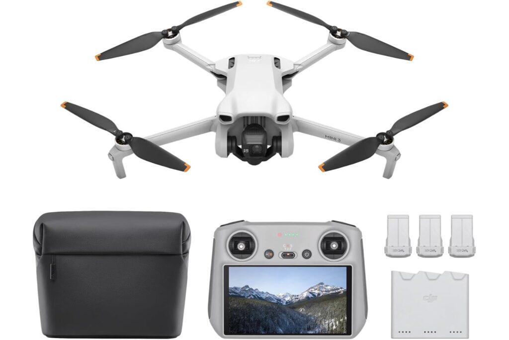 DJI Pack Mini 3 Vuela Más (RC) – Dron Mini con cámara ligero y plegable con vídeo 4K HDR, 38 min de tiempo de vuelo, Grabación vertical y funciones inteligentes, Color Gris, C0