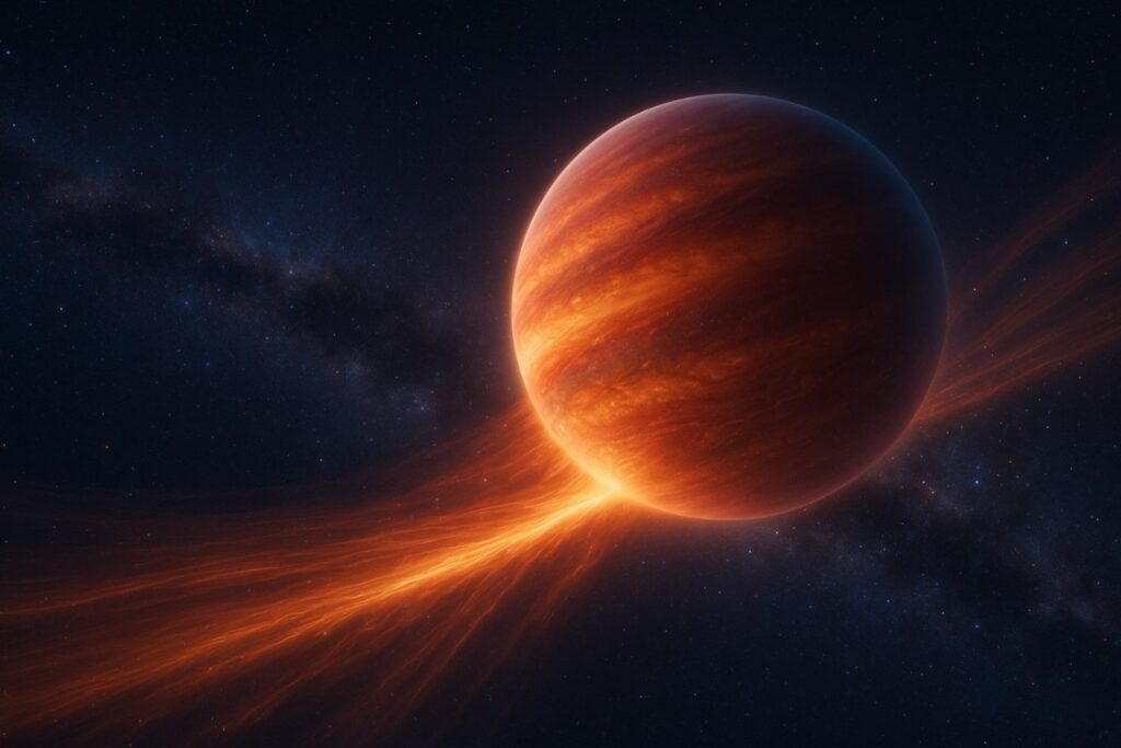 El planeta que devora el cosmos: el misterioso exoplaneta que crece a 6.000 millones de toneladas por segundo