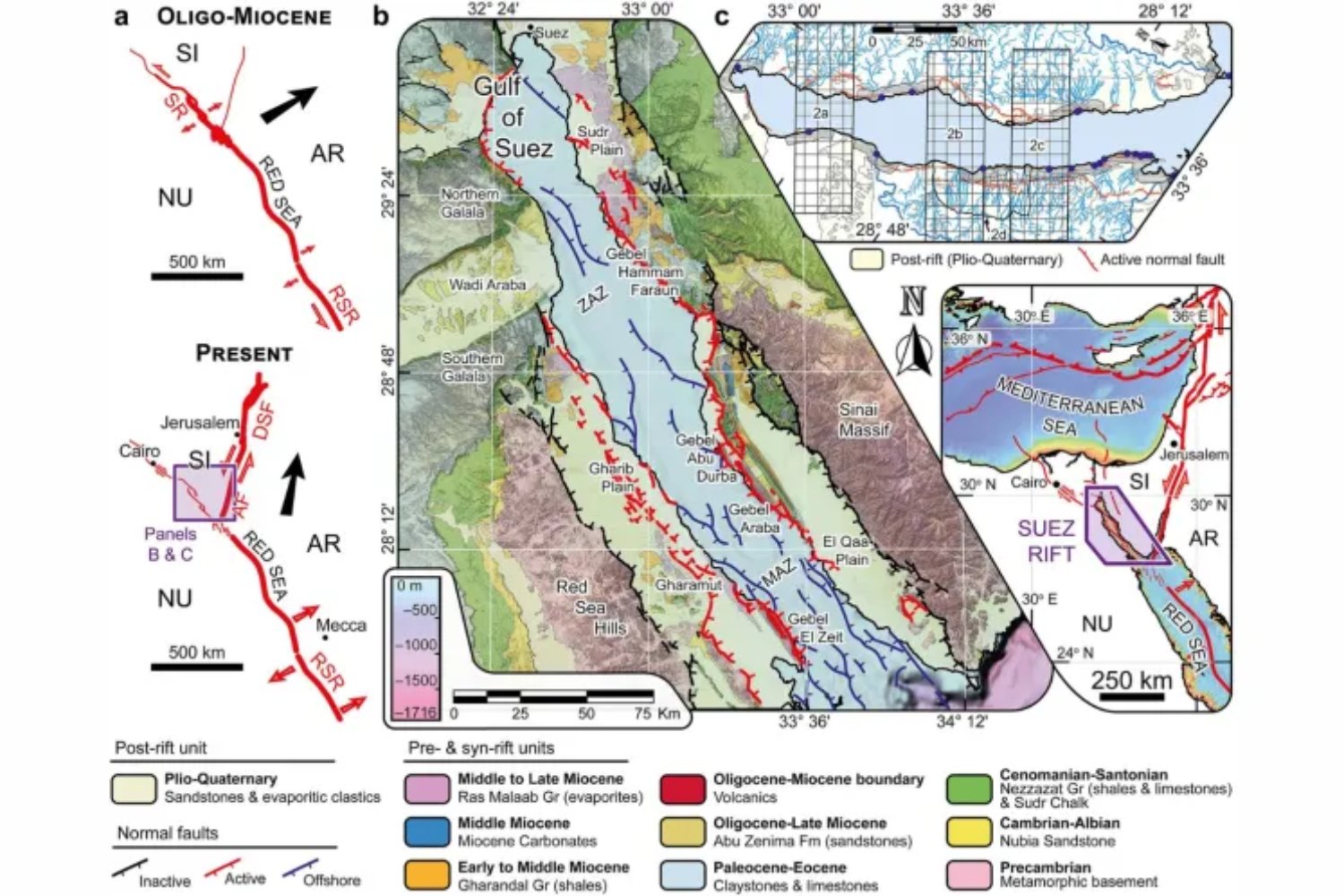 El Golfo de Suez no está dormido. África y Asia siguen separándose y la fractura avanza medio milímetro al año, un ritmo diminuto que altera la historia tectónica de la región
