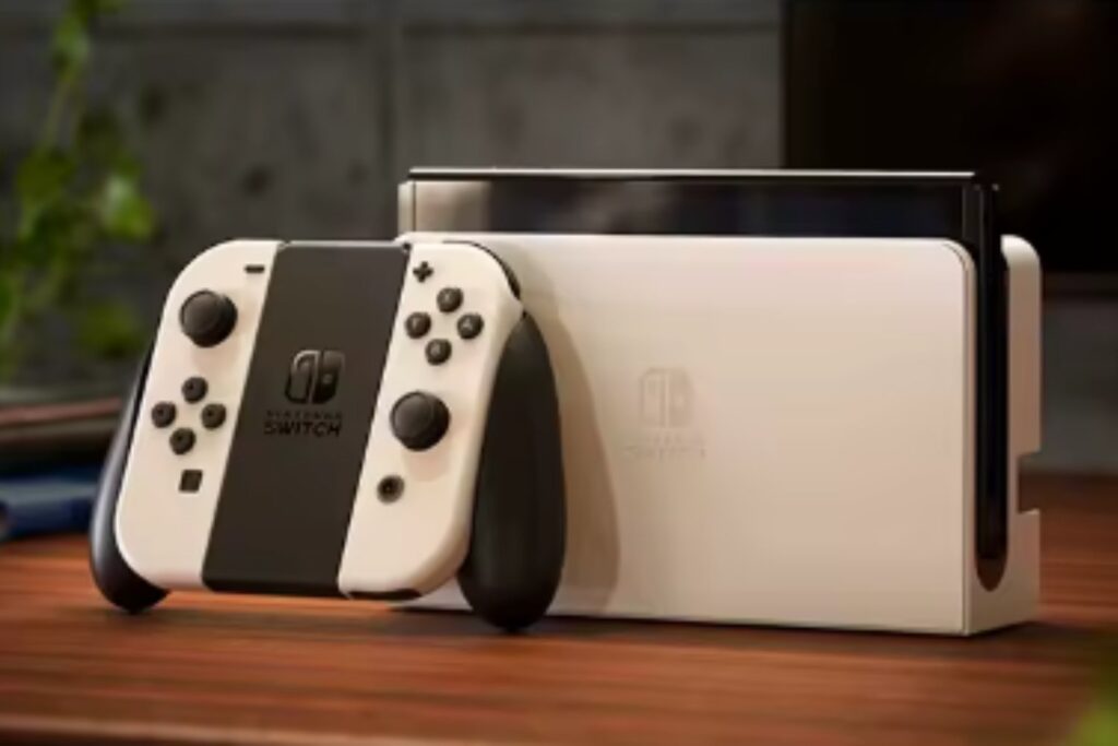 Consola de videojuegos OLED Nintendo Switch, pantalla OLED de 7 pulgadas, puerto LAN de Audio mejorado Con Joy Con, reproductor de juegos de 64GB