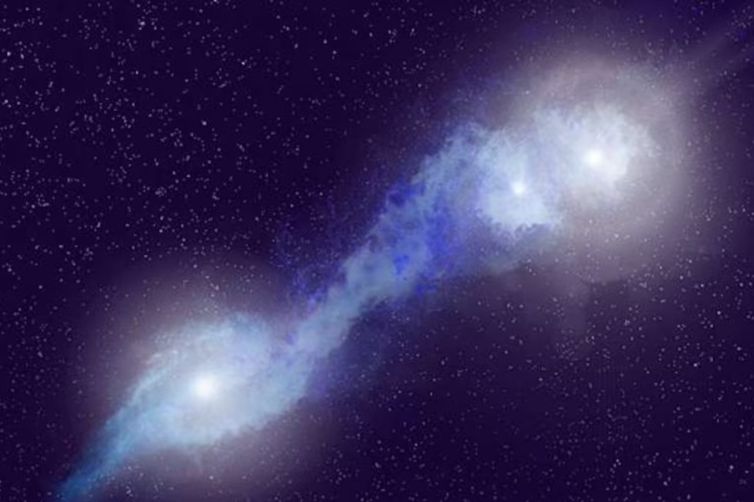 Tres agujeros negros supermasivos activos aparecen en el mismo sistema galáctico. La observación confirma cómo las fusiones alimentan a estos objetos extremos