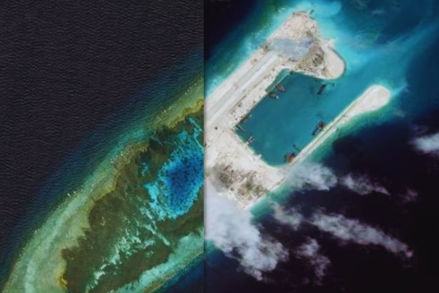 Pensábamos que el mapa del océano era inamovible. China lleva 12 años arrojando arena al mar y creando islas donde antes no había nada