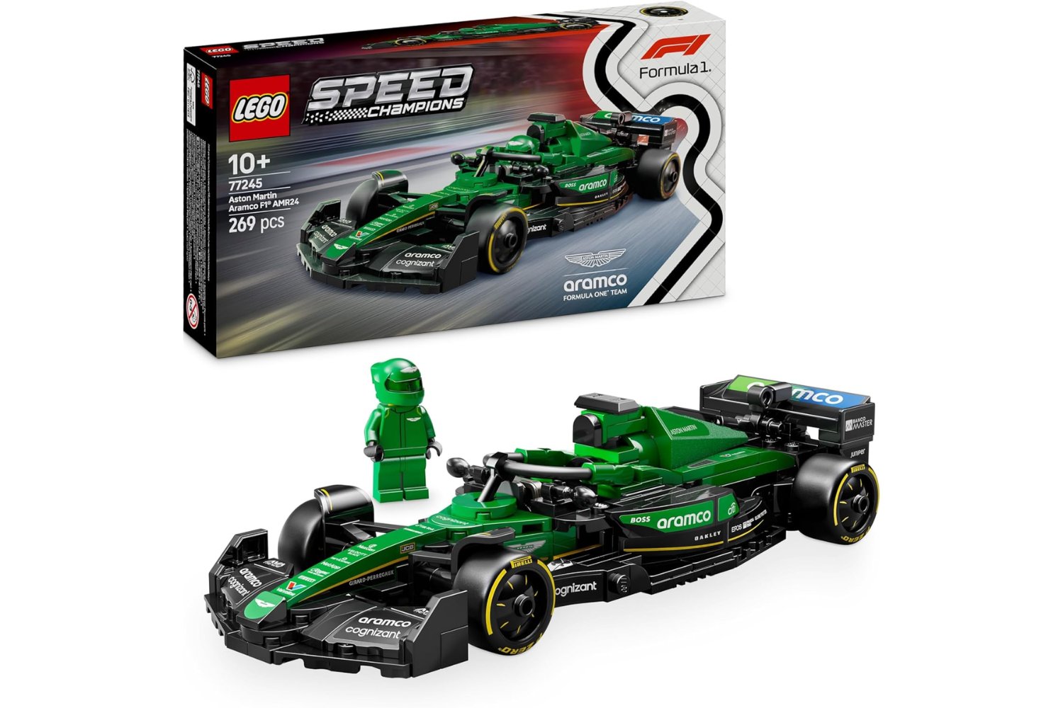 LEGO Speed ​​Champions Aston Martin Aramco F1 AMR24 Racing Car Toy