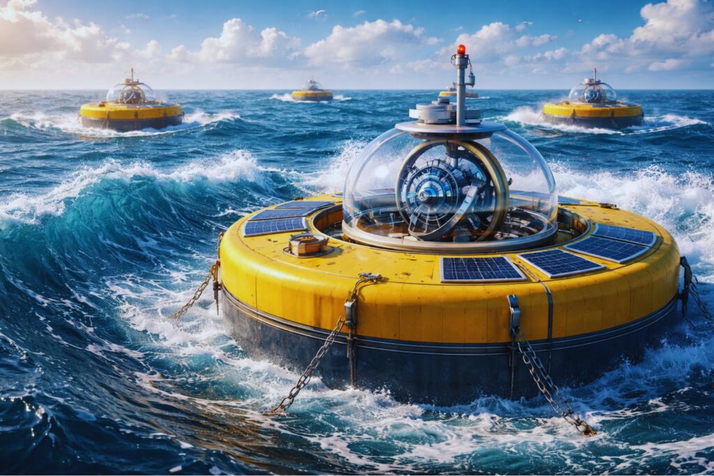 Japón está convirtiendo el oleaje en una máquina ajustable de energía. Los giroscopios flotantes que prometen extraer electricidad del mar con una eficiencia inédita