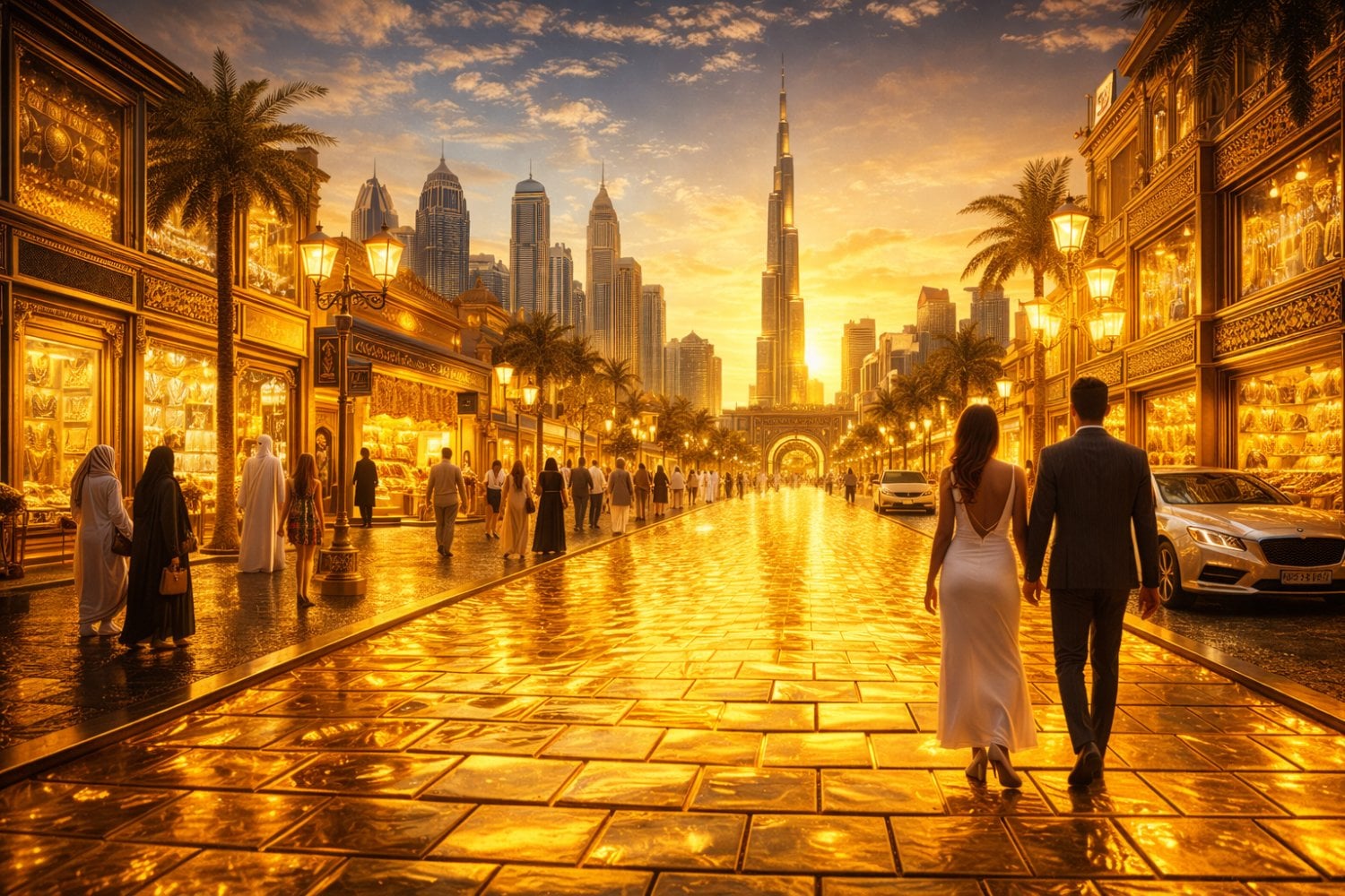 Dubái quiere que camines sobre oro para atraer turistas. Su nueva calle dorada resume hasta dónde llega la ciudad cuando convierte el lujo en espectáculo