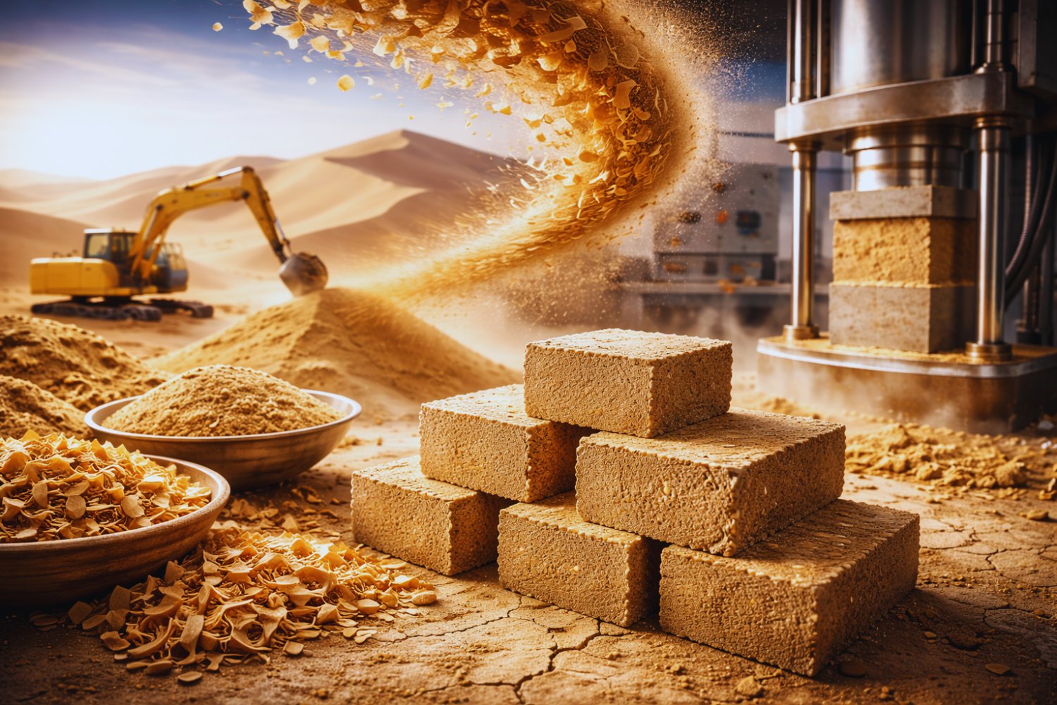 Convertir el desierto en material de obra ya no suena a ciencia ficción. La mezcla de arena y madera que propone una alternativa al hormigón