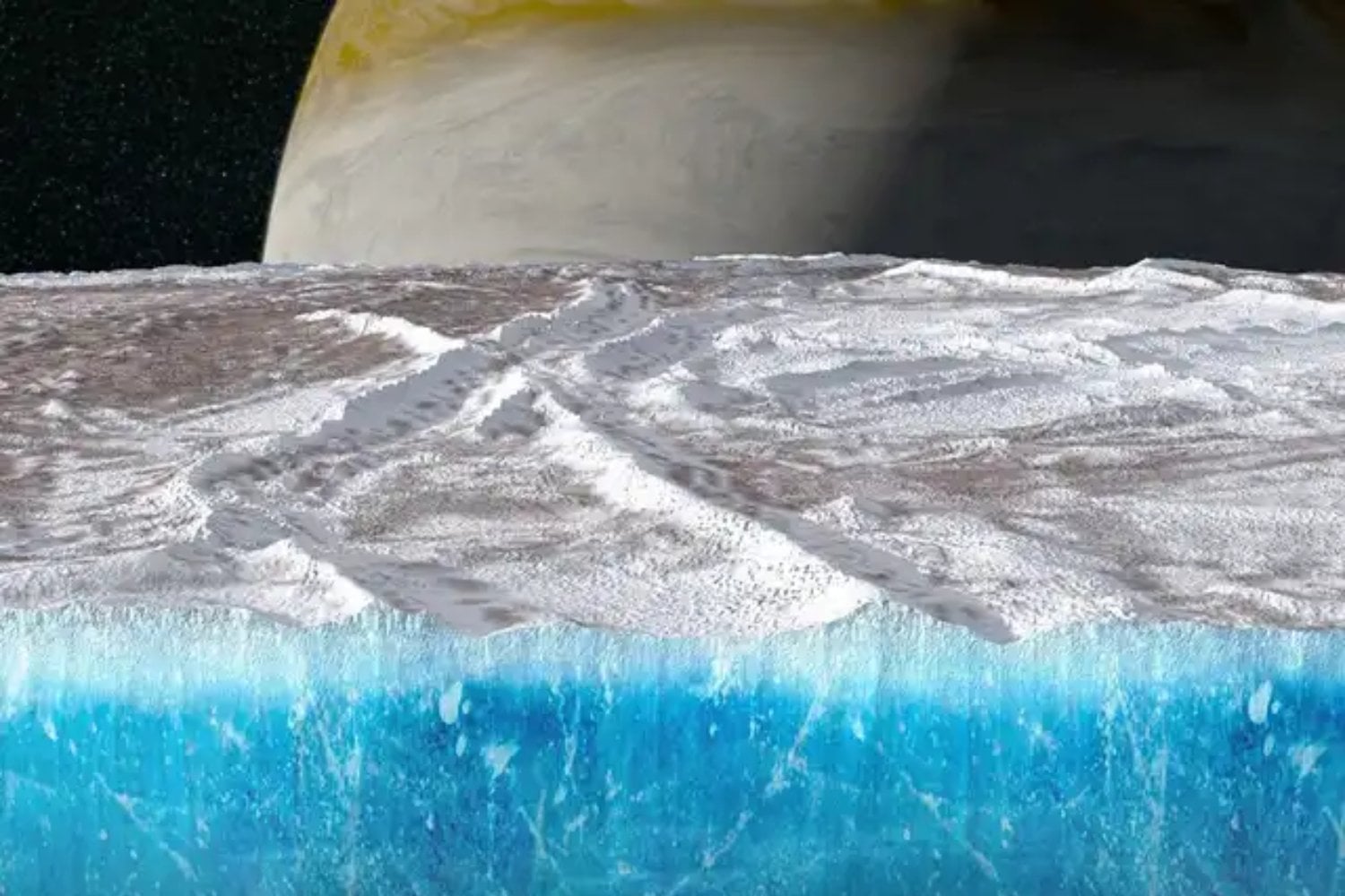 La Antártida nos parece descomunal hasta que miramos a Júpiter. En una de sus lunas hay un muro de hielo que empequeñece cualquier paisaje terrestre