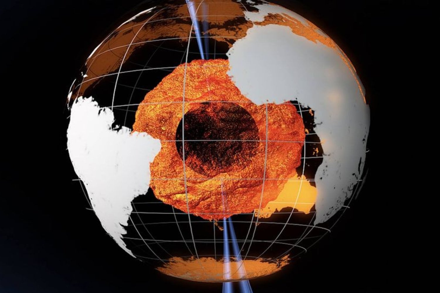 El campo magnético de la Tierra no depende solo del núcleo. Dos gigantescas estructuras ocultas bajo el manto llevan millones de años influyendo en él