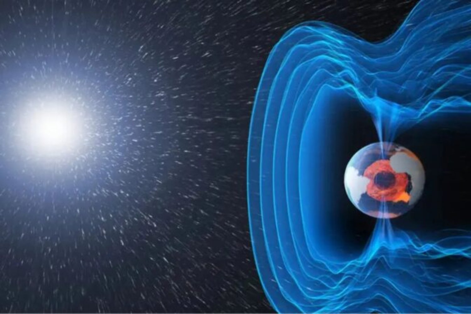El campo magnético de la Tierra no depende solo del núcleo. Dos gigantescas estructuras ocultas bajo el manto llevan millones de años influyendo en él