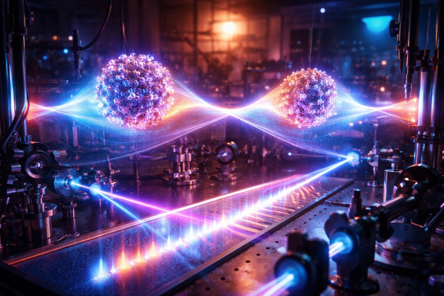 Un experimento en Viena acaba de empujar la mecánica cuántica fuera de su zona cómoda: la superposición se observa por primera vez en fragmentos de materia sólida