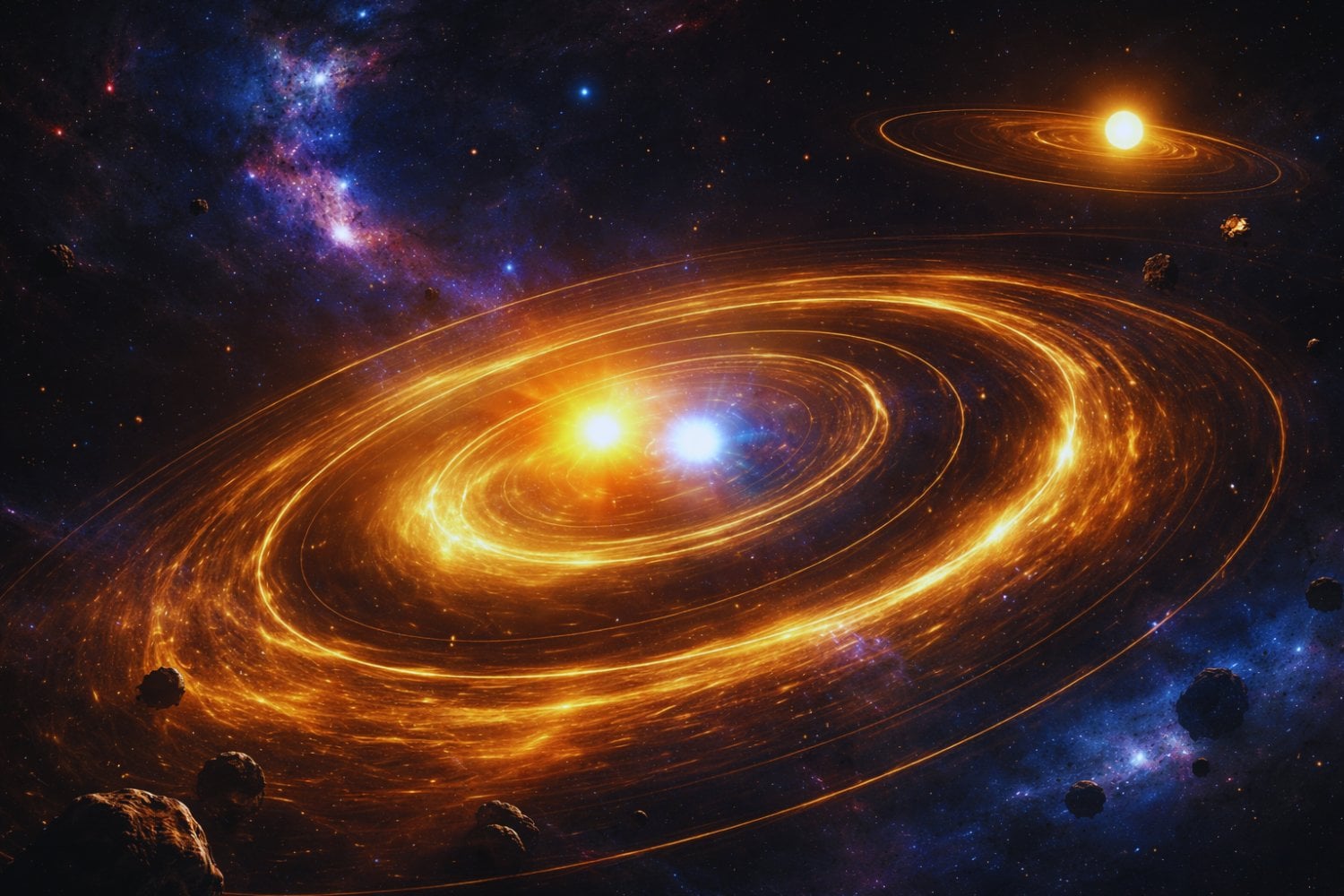 Los astrónomos han encontrado un sistema estelar extremadamente raro. Cuatro estrellas orbitan en una configuración tan compacta que tres caben dentro de la órbita de Mercurio