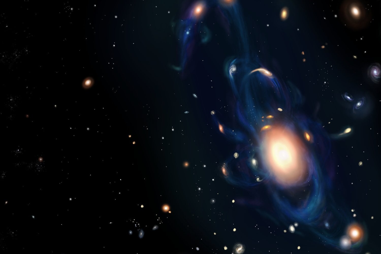 Un estallido cósmico surgido tras el choque de galaxias iluminó el universo profundo. Los astrónomos descubrieron cómo nacen y se dispersan algunos de los elementos más raros de la materia
