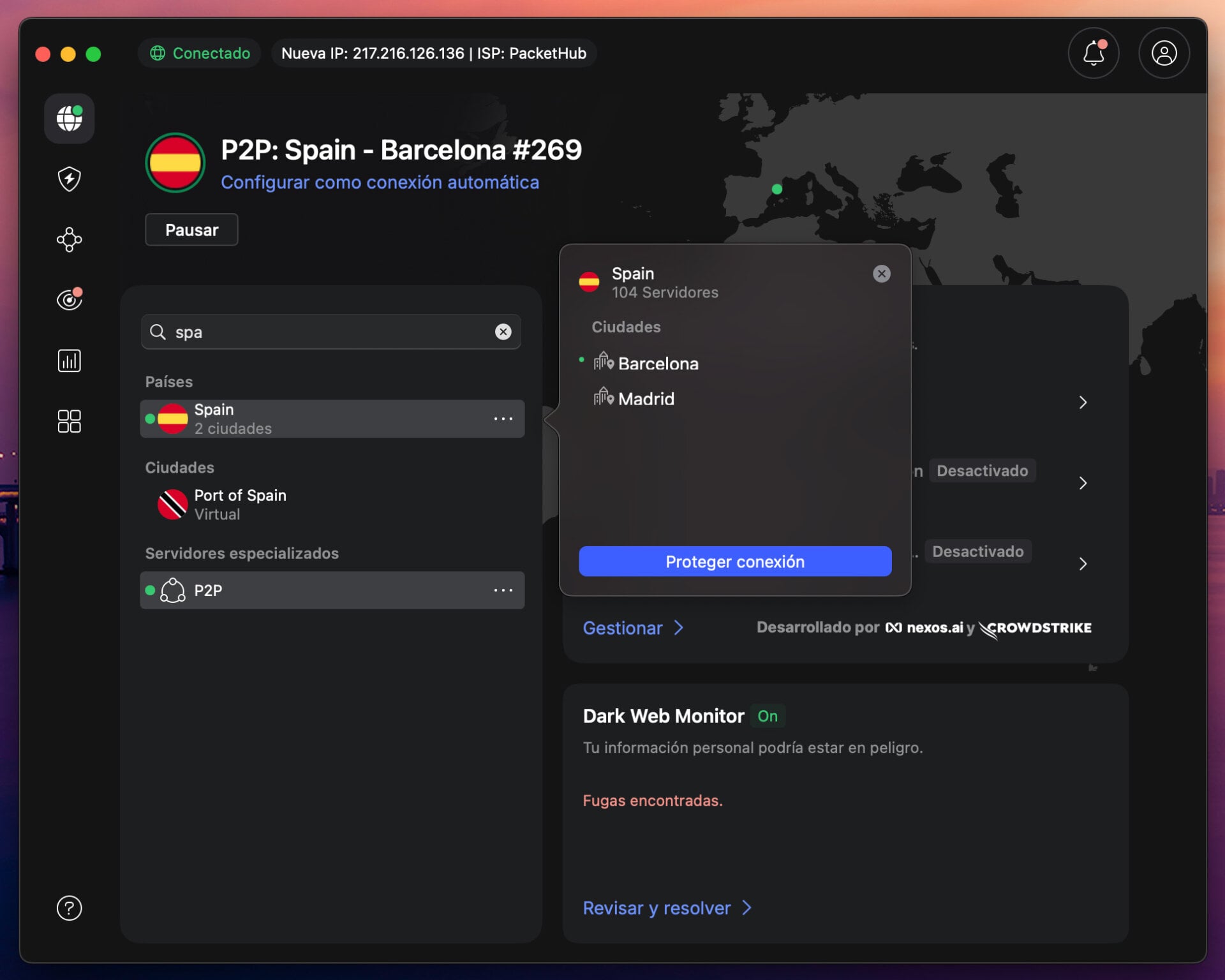 Nordvpn Vpn Servidor P2P España Barcelona