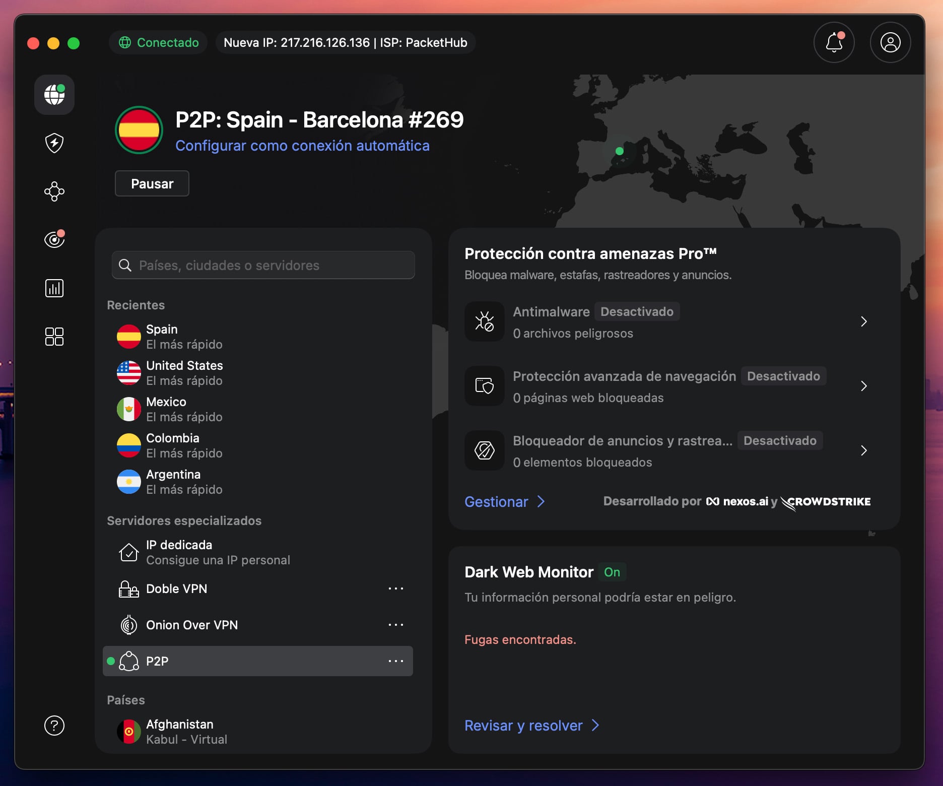 NordVPN servidor P2P