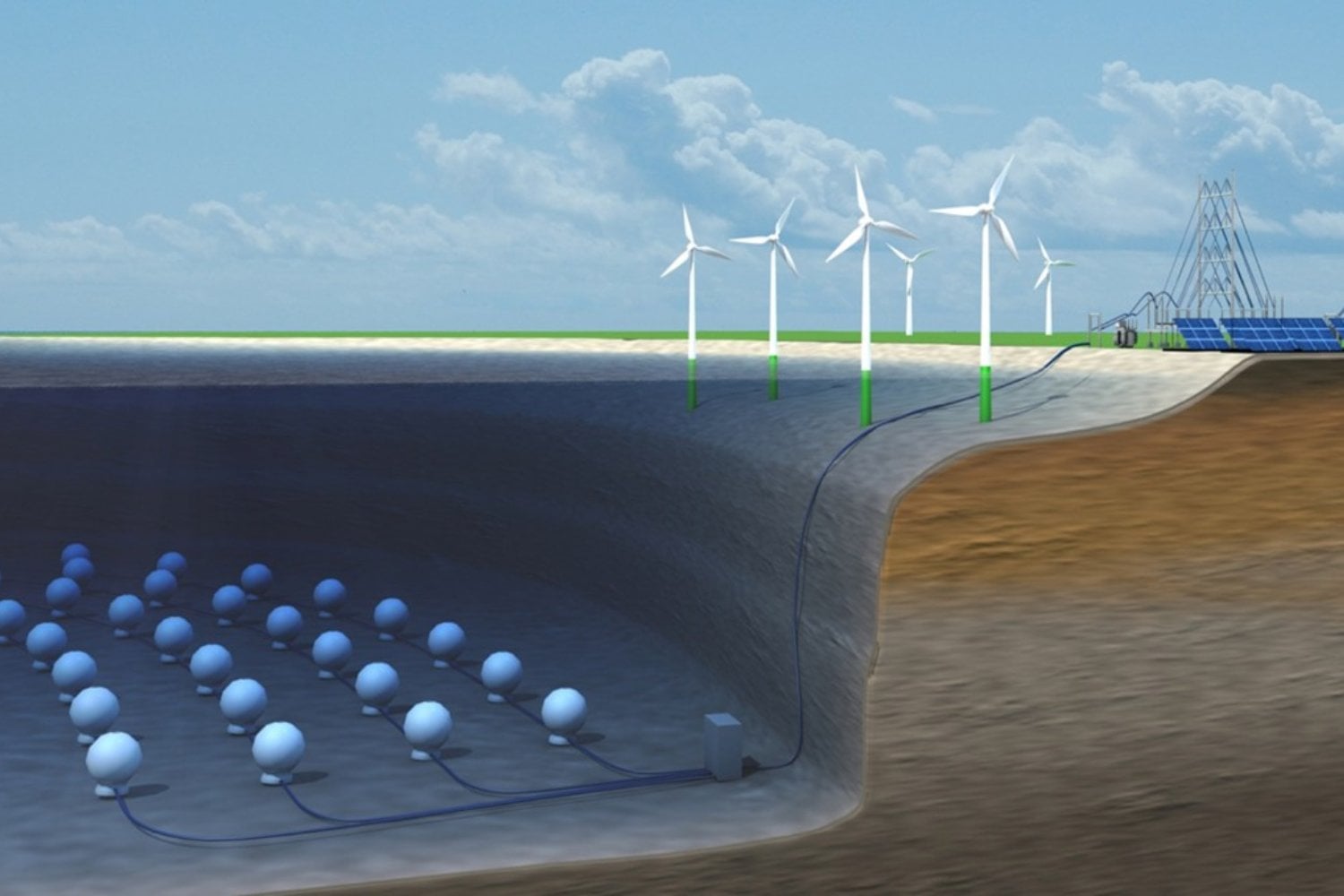 Parece una idea absurda hasta que entiendes cómo funciona. Están hundiendo esferas de hormigón en el mar para usarlas como baterías gigantes