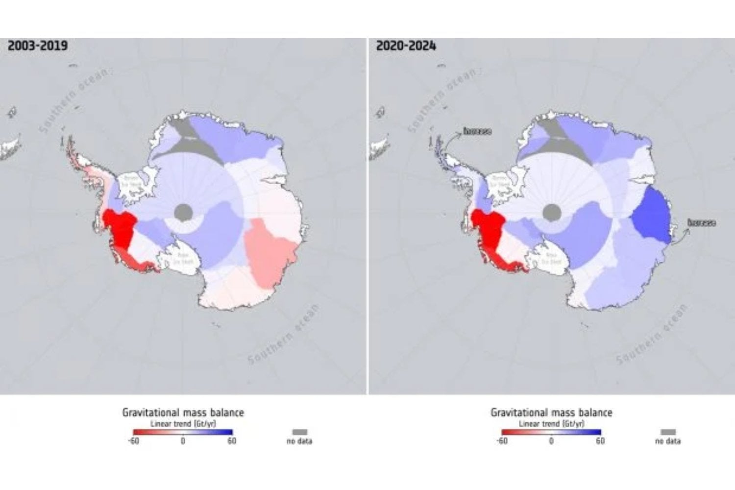 La Antártida lleva años ganando hielo contra todo pronóstico aumentando su masa año a año desde 2020. Sin embargo, los científicos explican que sus glaciares siguen retrocediendo
