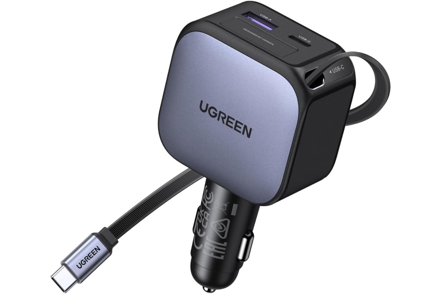 UGREEN 90W Retractable Car Charger
