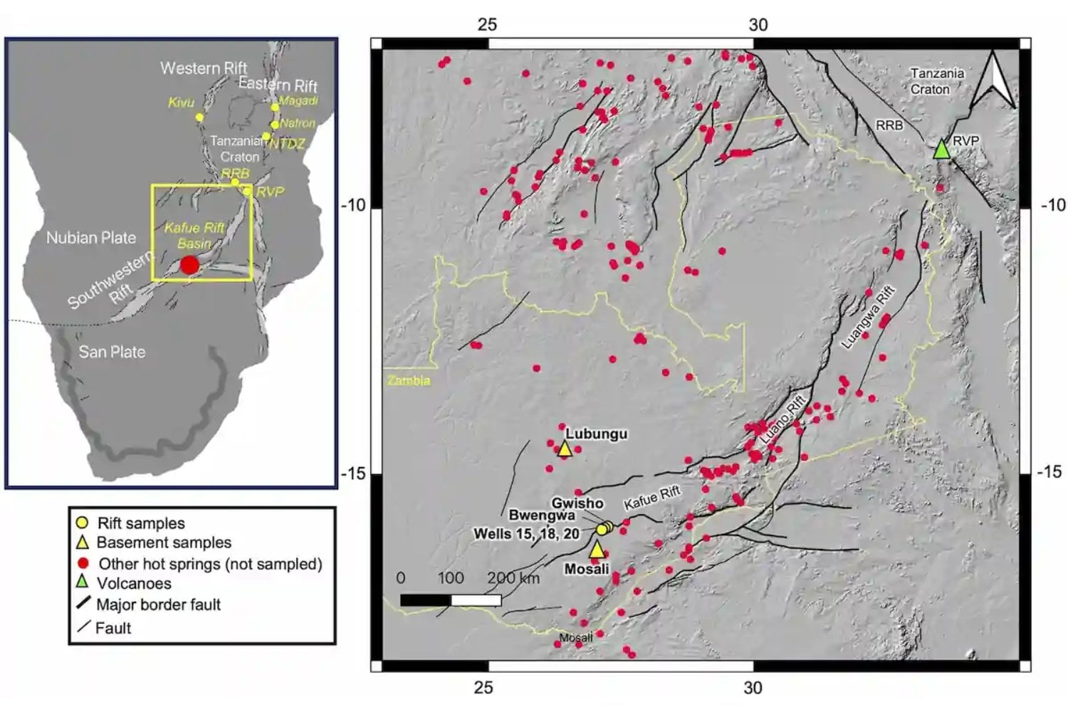 Científicos detectan fluidos del manto emergiendo bajo Zambia a través de una gigantesca fractura geológica. El hallazgo sugiere que la corteza africana ya empezó a romperse y una nueva placa tectónica podría estar formándose bajo el sur de África