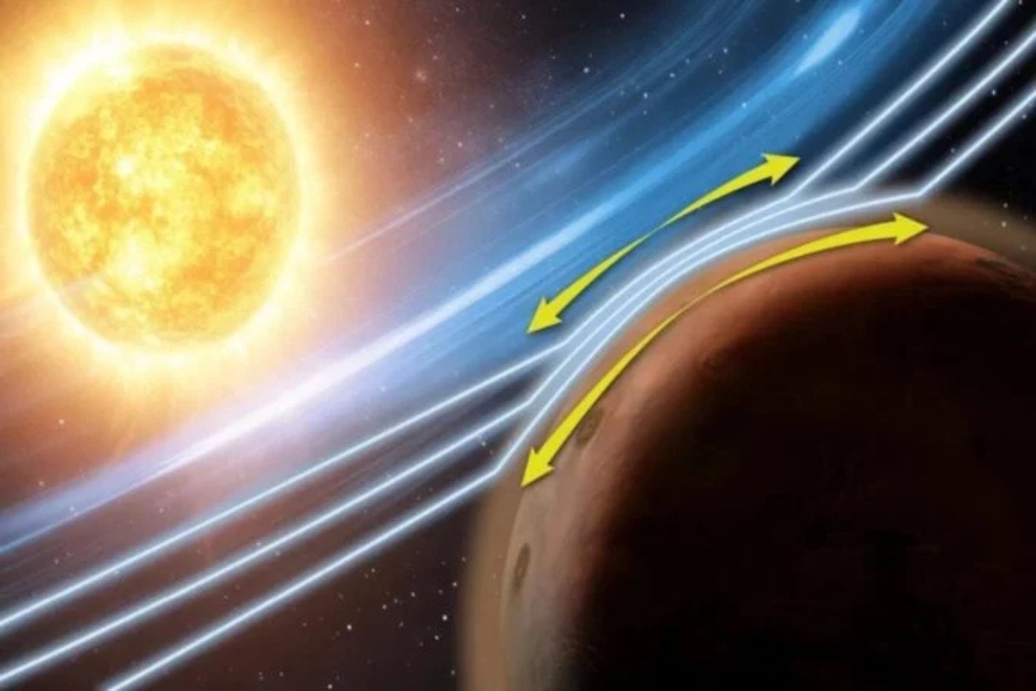 La NASA detectó en Marte un fenómeno atmosférico que jamás había aparecido en un planeta sin campo magnético global. El viento solar parece estar “exprimiendo” su atmósfera como un tubo de pasta de dientes