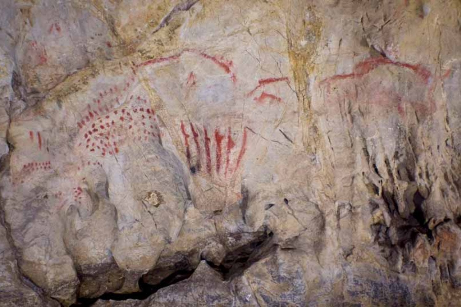 Las pequeñas marcas rojas de las cuevas prehistóricas pudieron funcionar como una señal visual antes de ser interpretado como arte. Un estudio sugiere que ayudaban a guiar la mirada humana en la oscuridad del Paleolítico