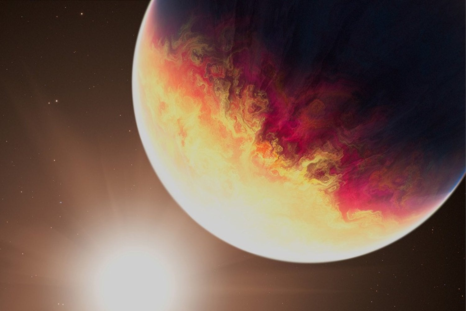 Cada 111 días, un planeta cuatro veces más masivo que Júpiter se acerca peligrosamente a su estrella y su atmósfera se dispara 600 grados. El James Webb acaba de observar cómo cambia mientras se está “asando”