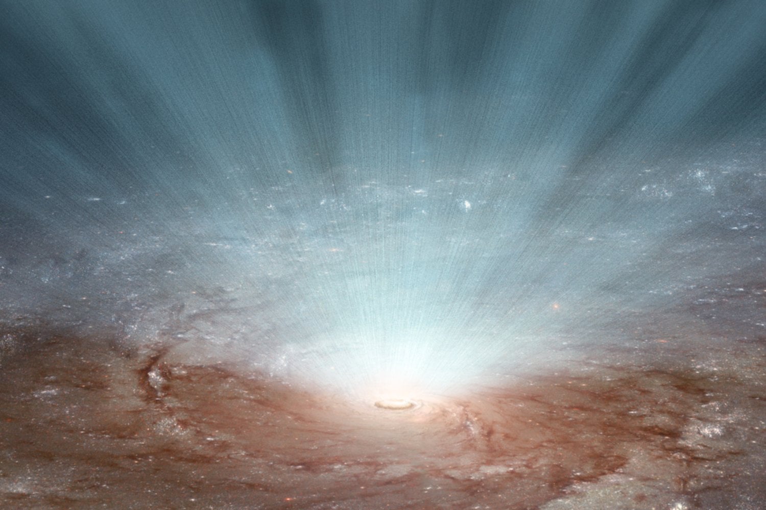 Astrónomos detectaron un viento cósmico que viaja al 30% de la velocidad de la luz desde el cuásar J2318. La señal ultravioleta desafía los modelos que explican cómo los agujeros negros empujan materia sin destruirla