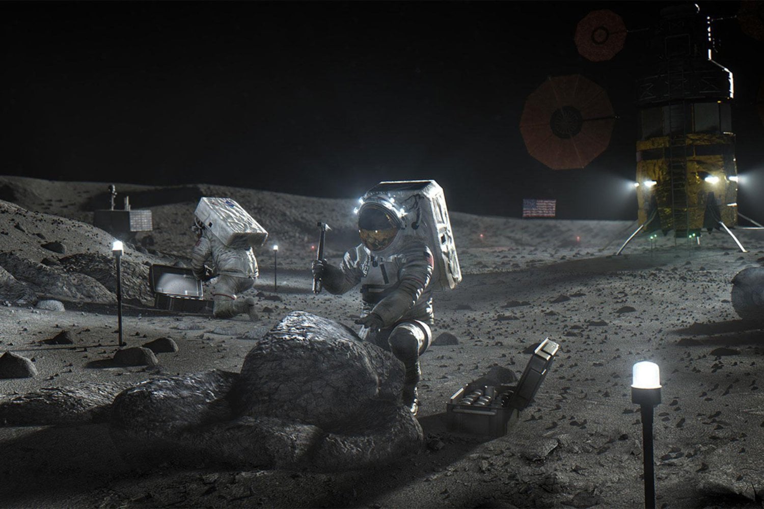 NASA ya empezó a buscar quién construirá las piezas clave de su futura base lunar. El plan no arranca con astronautas, sino con energía, agua, oxígeno y fábricas fuera de la Tierra