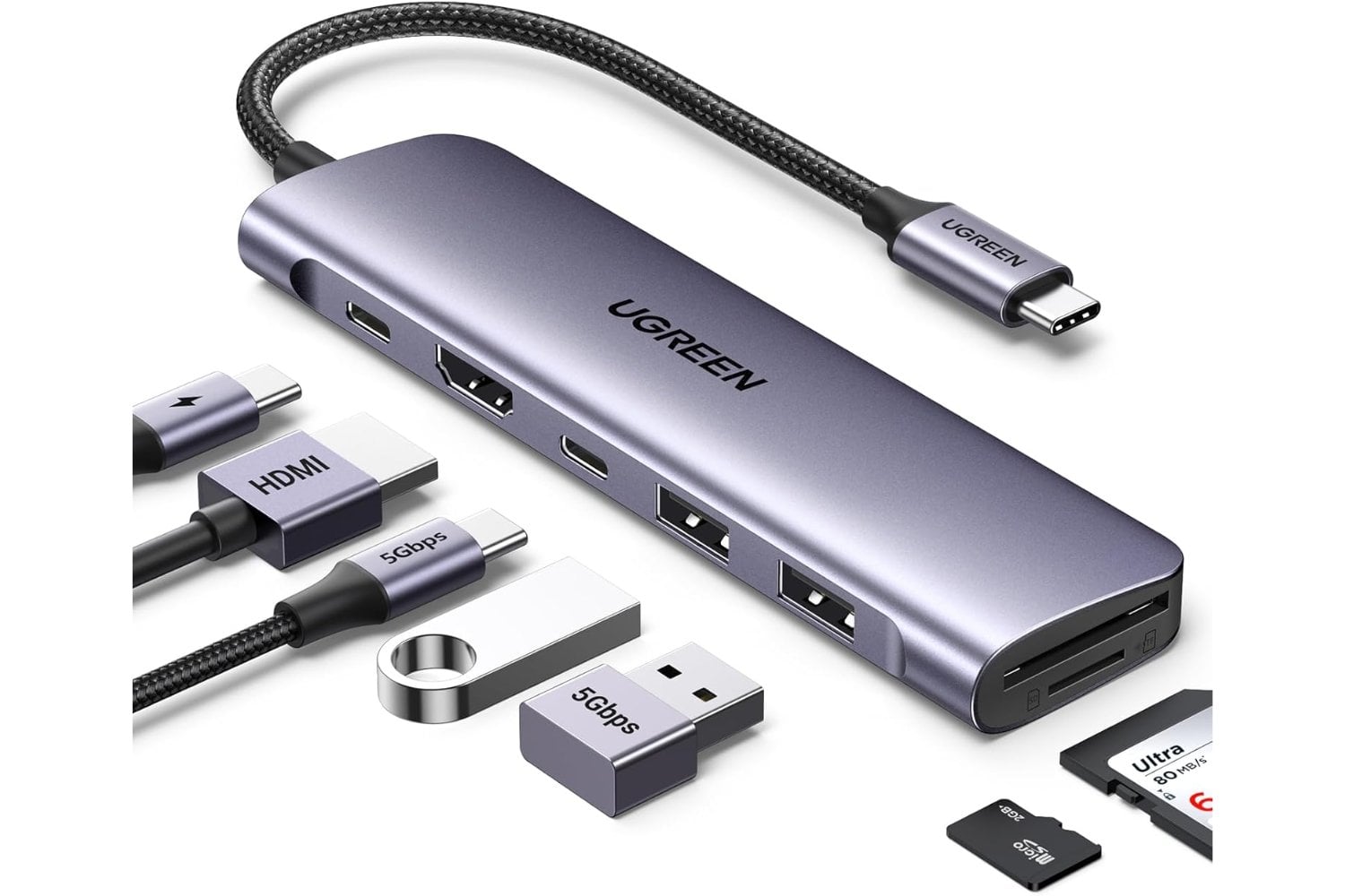 UGREEN Revodok 1071 USB C Hub HDMI 4K Adapter