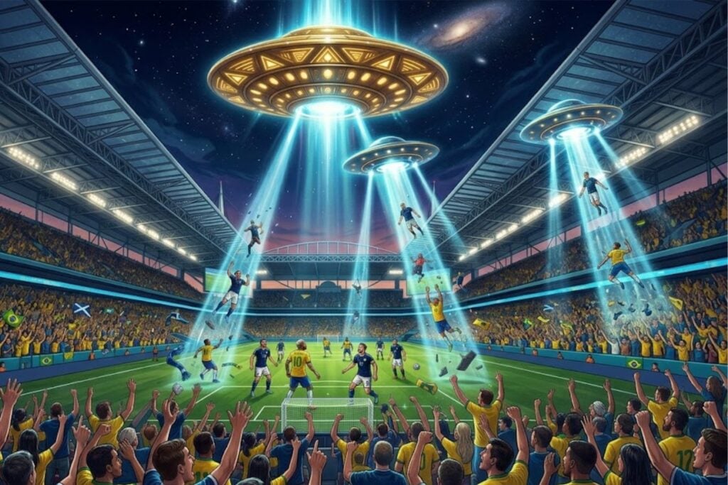 El Mundial 2026 ya tiene su teoría más delirante: una supuesta abducción alienígena en pleno Brasil-Escocia. Una vidente dice haber soñado con naves llevándose jugadores y aficionados
