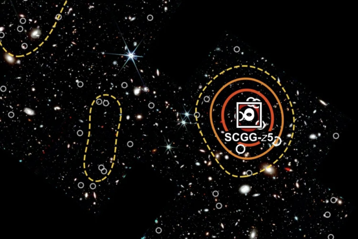 James Webb captó seis galaxias chocando cuando el universo apenas comenzaba a crecer. Los astrónomos creen que están viendo, pieza por pieza, el nacimiento de una futura gigante cósmica