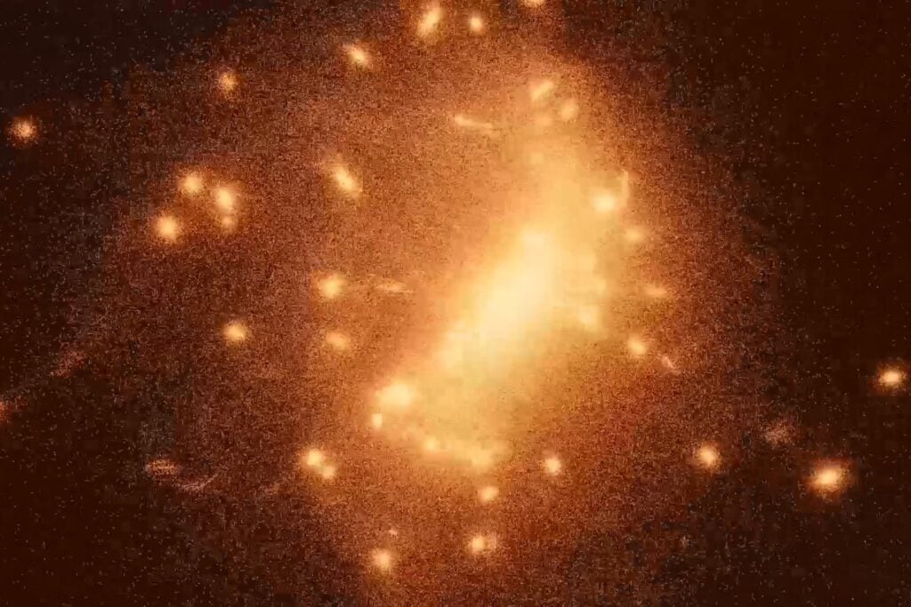 James Webb captó seis galaxias chocando cuando el universo apenas comenzaba a crecer. Los astrónomos creen que están viendo, pieza por pieza, el nacimiento de una futura gigante cósmica