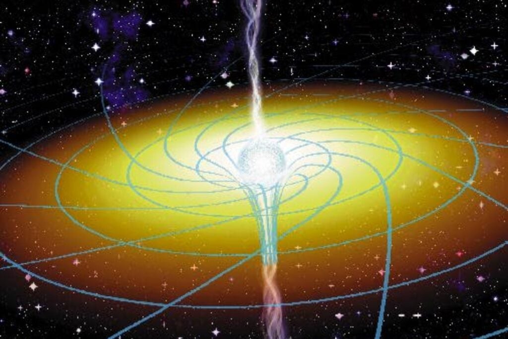 Un agujero negro no solo devora todo lo que se acerca. También puede obligar al propio espacio-tiempo a girar y convertir su rotación en una fuente de energía