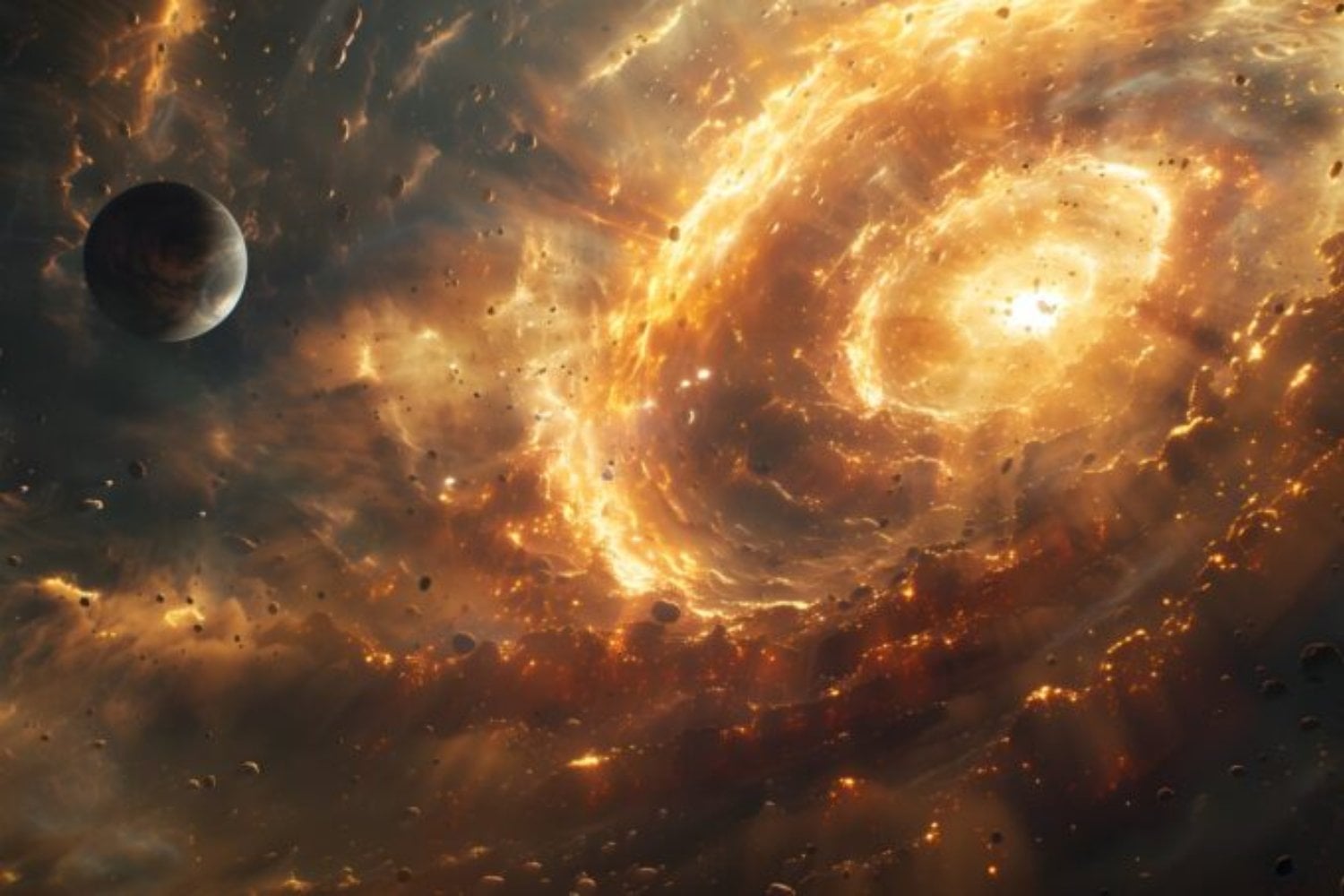 La colisión de dos agujeros negros dejó una señal escondida en el espacio-tiempo. Los científicos creen que lleva la huella de su horizonte de sucesos, aunque no revela qué existe en el interior