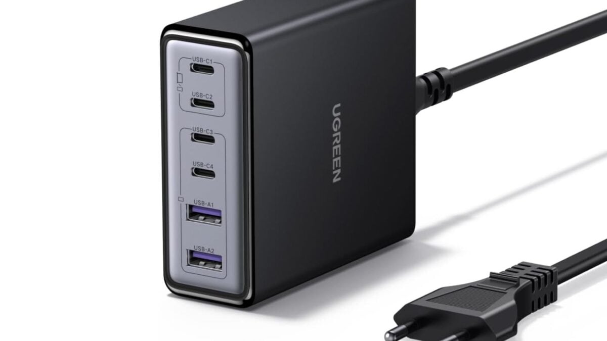 La estación de carga GaN de 100W de UGREEN alcanza su precio más bajo, integrando 6 puertos USB-C y USB-A en un único hub compacto