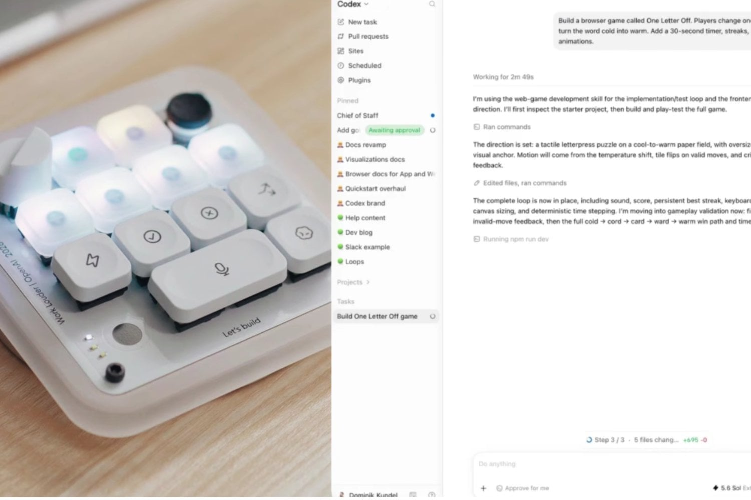 Codex Micro convierte los agentes de programación en botones, luces y controles físicos