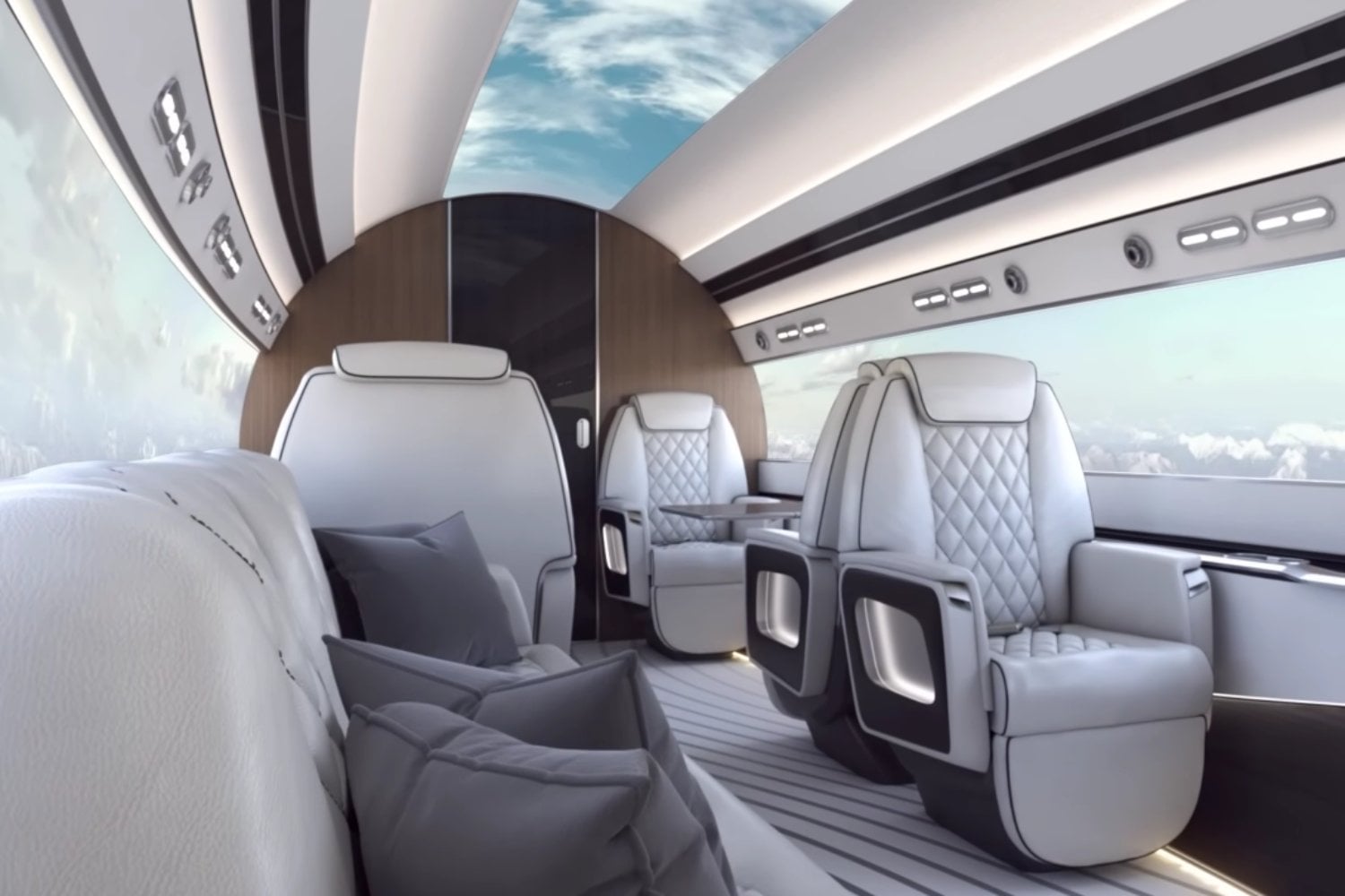 El jet privado que quiere acabar con las ventanillas: en su lugar tendrá pantallas para ver el cielo en tiempo real