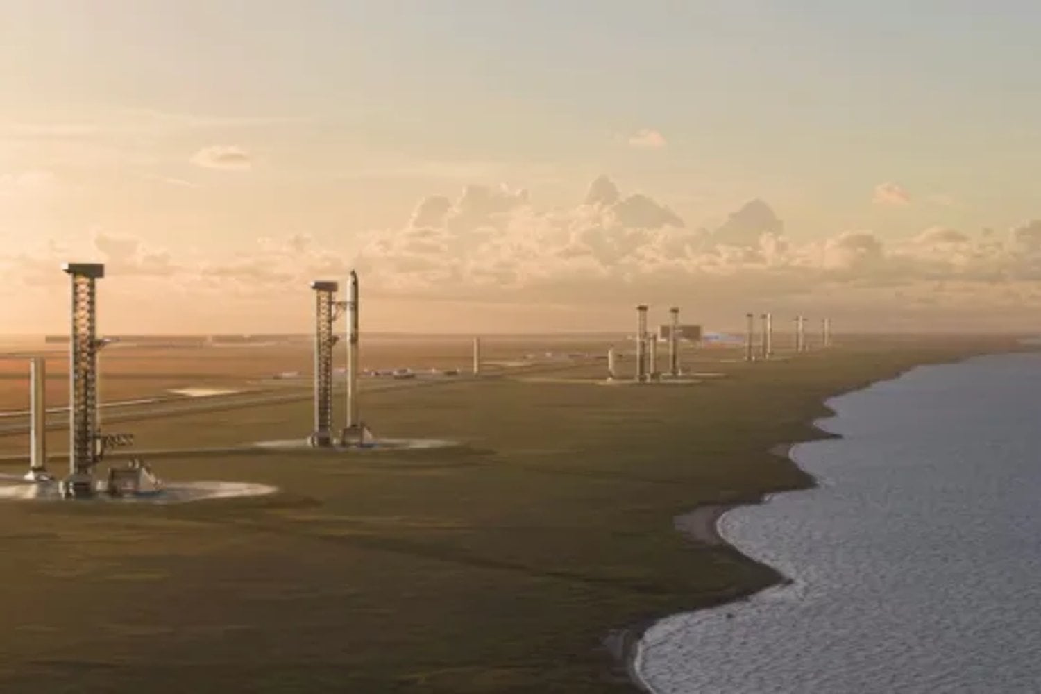 Elon Musk quiere convertir un enorme humedal de Luisiana en el puerto espacial más grande del planeta con 100.000 millones de dólares. Tendrá diez plataformas para lanzar miles de Starship al año hacia la Luna, Marte y centros de datos orbitales