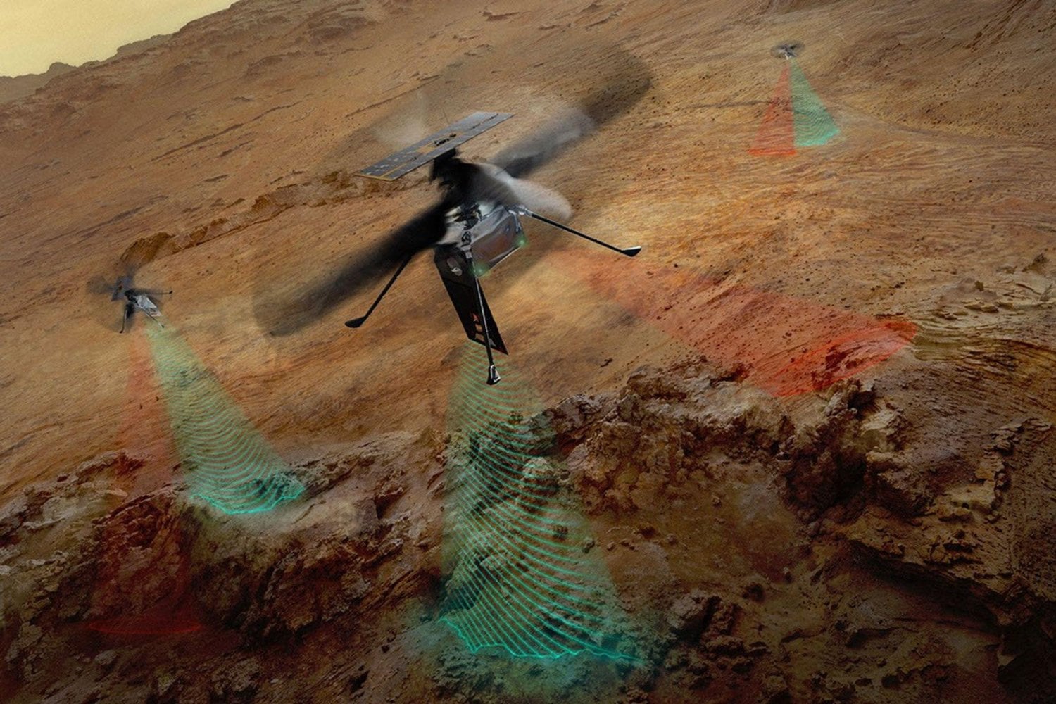 La NASA enviará tres helicópteros a Marte para buscar algo que los satélites no pueden ver bien. Volarán casi a ras del suelo para encontrar hielo enterrado antes de que lleguen los astronautas