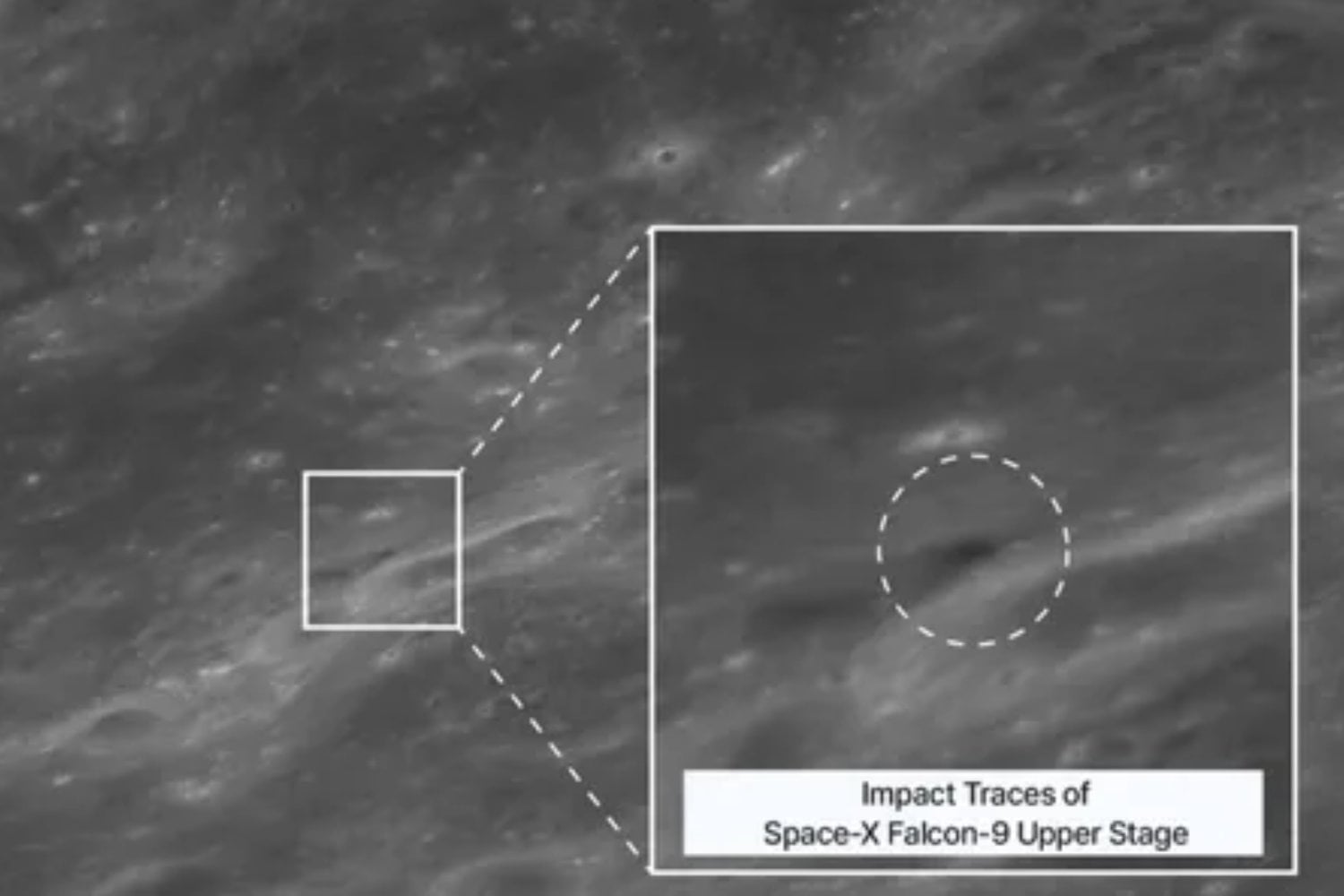Una etapa de SpaceX vagó 19 meses y acabó chocando contra la Luna a 8.700 km/h. El cráter de 18 metros ha convertido la basura espacial en un problema para las futuras bases