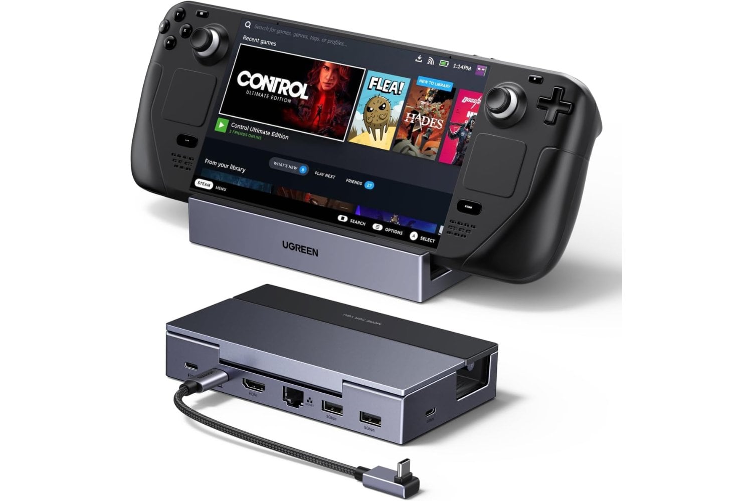 UGREEN 6-in-1 USB C Docking Station and Stand for Portable Consoles