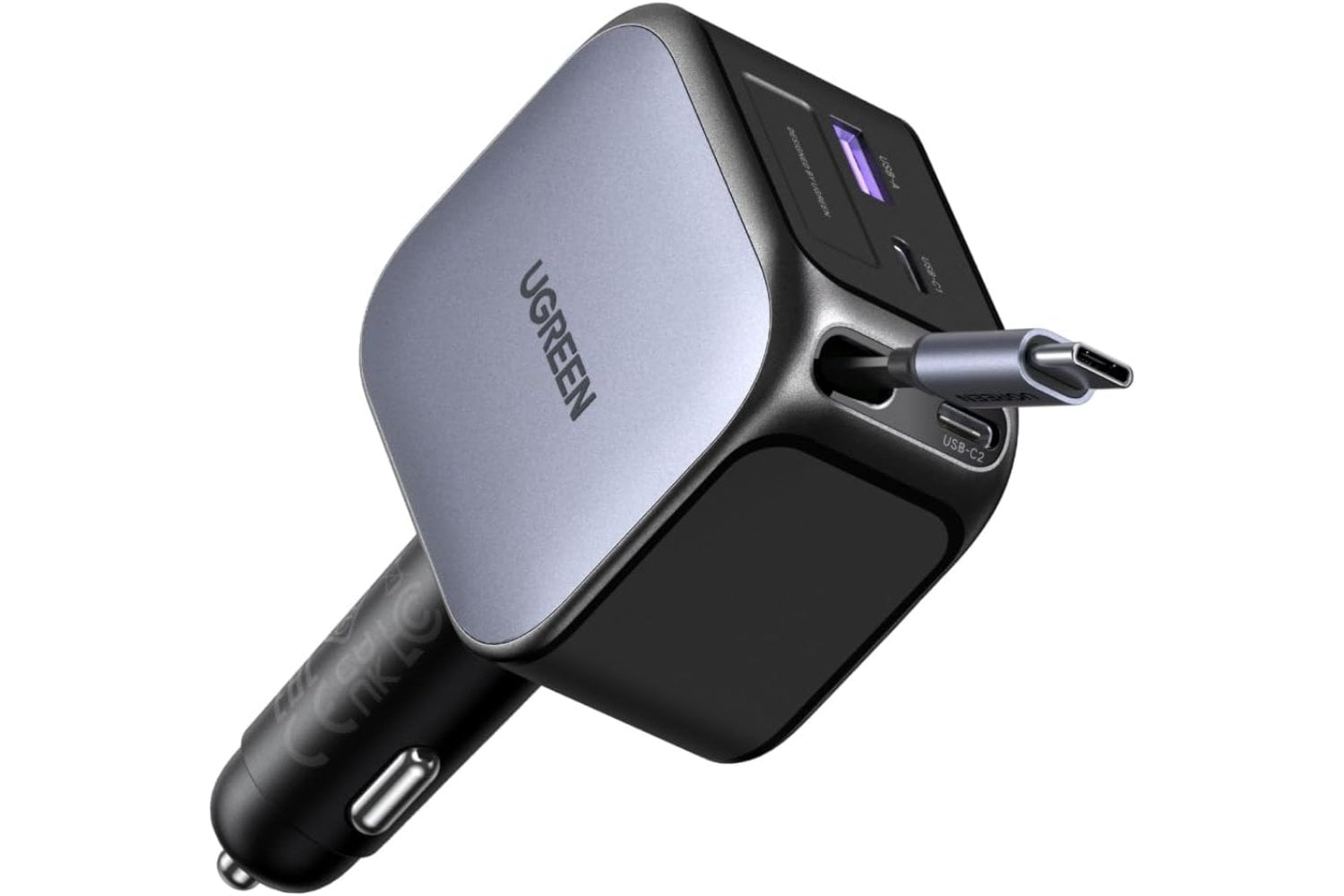 UGREEN Nexode 145W 4 IN 1 Retractable USB C Car Charger 100W Car Charger