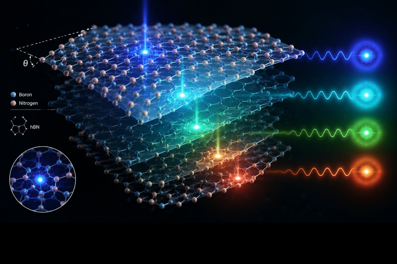 Científicos descubren que torcer un material de apenas unas capas cambia la luz cuántica