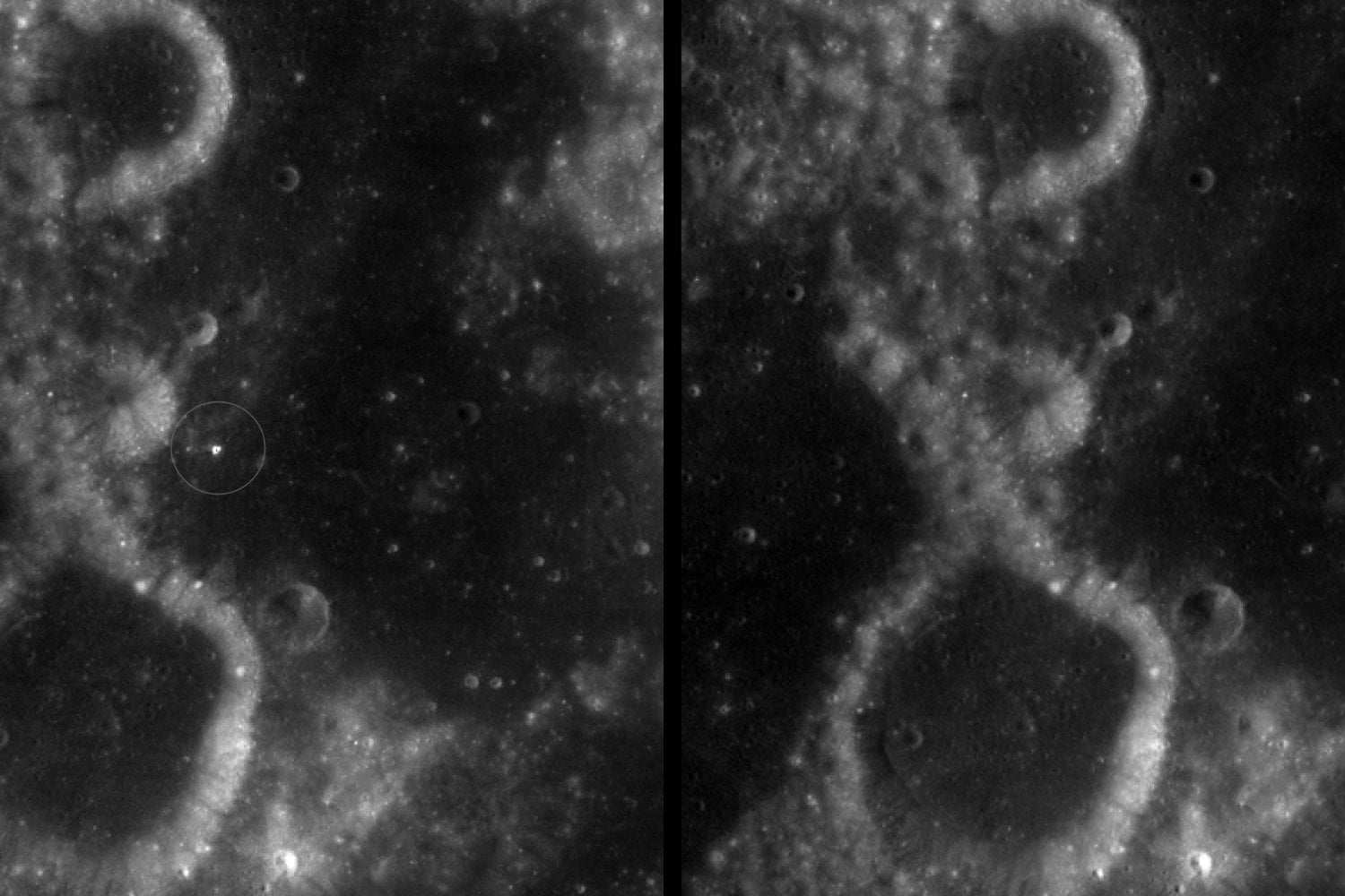 Un asteroide abrió un cráter de 222 metros en la Luna y nadie vio el impacto. La NASA lo descubrió más de un año después por una enorme cicatriz que no estaba allí antes
