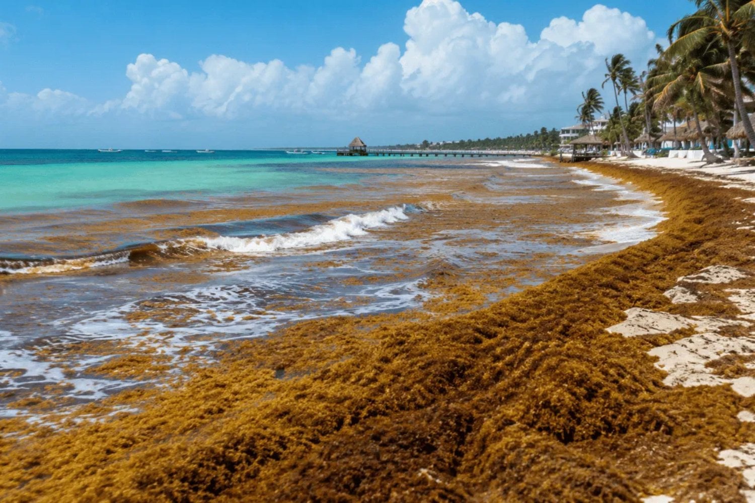 Quintana Roo lleva años sacando toneladas de sargazo de sus playas. El problema podría empezar mucho antes de que llegue a la arena: parte de su alimento está saliendo de las aguas residuales