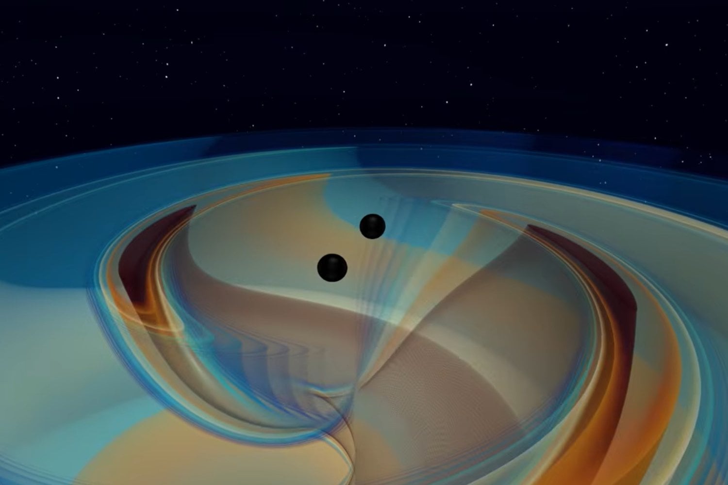 LIGO detectó la mayor fusión de agujeros negros jamás vista, pero había algo que no encajaba. Ahora sospechamos que la propia gravedad pudo hacerlos parecer mucho más monstruosos de lo que eran